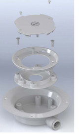 AKW Tuff Form 1 Part Pumped Waste Adaptor with 22mm Outlet - Vinyl Floors (25414)