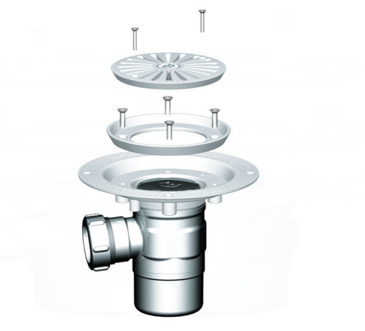 AKW Tuff Form 2 Part Gravity Waste Adaptor with GW19 Waste - Vinyl Floors (25129)