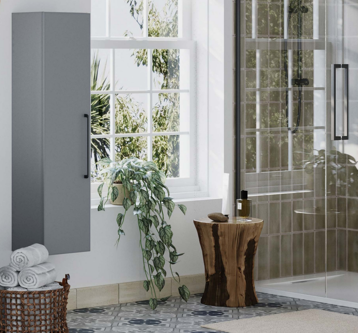 Kartell K-VIT Dove Wall Hung Tall Unit- Slate Grey (DOV300TU-SG)