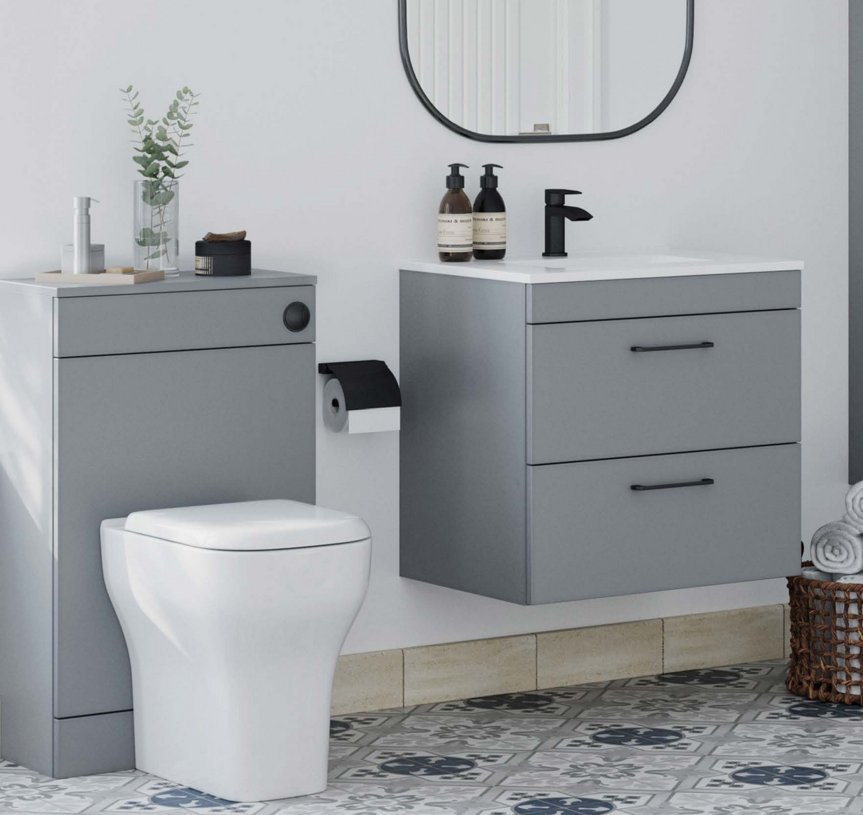 Kartell K-VIT Dove 500mm WC Unit- Slate Grey (DOV500WC-SG)
