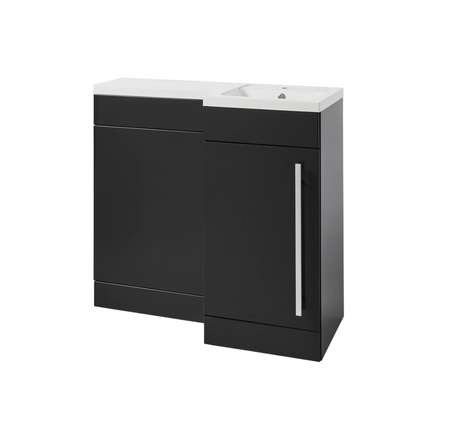 Kartell K-VIT Dove 900mm L-shaped furniture pack right hand in slate grey
