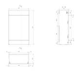 Kartell K-VIT Dove 900mm L-Shaped Door Unit Left-Hand Furniture Pack - Matt White- Cistern Included (DOVLSVU-SW - DOVLSWC-SW - MAT900LH - ACC001N)
