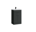 Kartell K-VIT Dove 500mm 2 door slimline unit with ceramic basin in matt anthracite