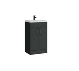 Kartell K-VIT Dove 500mm 2 door slimline unit with ceramic basin in matt anthracite