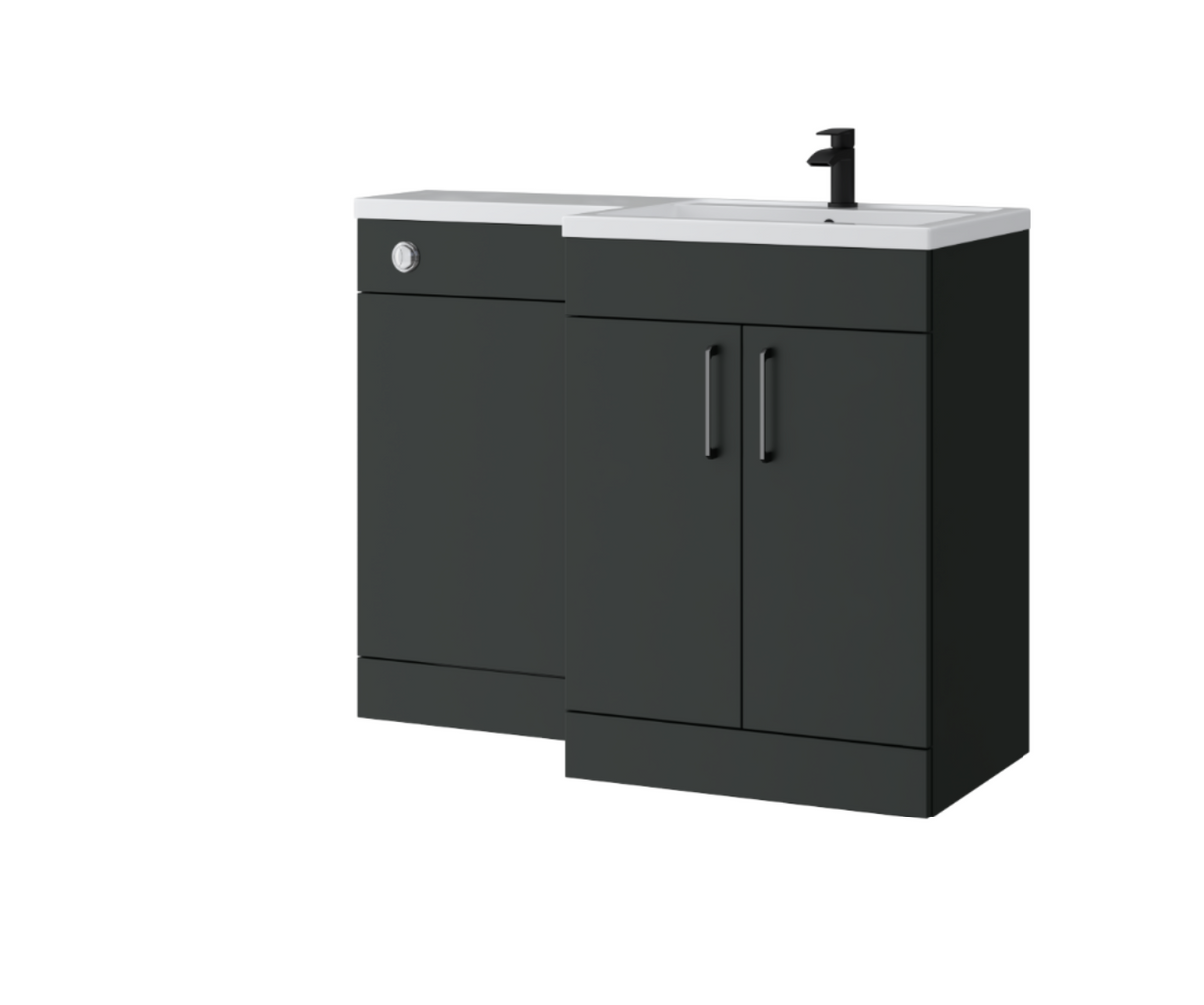 Kartell K-VIT Dove 1100mm L-shaped furniture pack right hand in matt anthracite