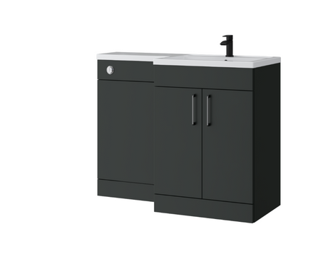 Kartell K-VIT Dove 1100mm L-shaped furniture pack right hand in matt anthracite