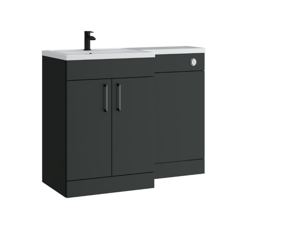 Kartell K-VIT Dove 1100mm L-shaped furniture pack left hand in matt anthracite