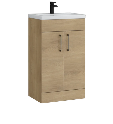 Kartell K-VIT Dove 2 Door Floor Standing Unit with Ceramic Basin - Torro Oak