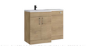 Kartell K-VIT Dove 1100mm L-shaped furniture pack left hand in torro oak