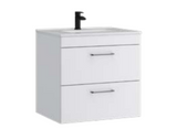 Kartell K-VIT Dove 600mm 2 drawer wall mounted unit with ceramic basin in matt white