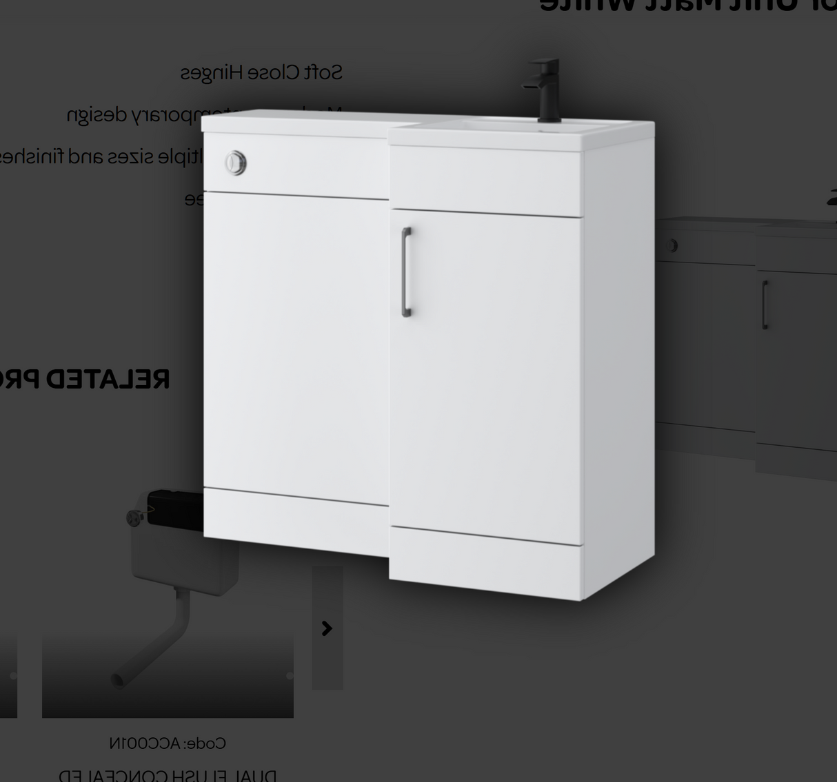 Kartell K-VIT Dove 900mm L-shaped furniture pack right hand in matt white