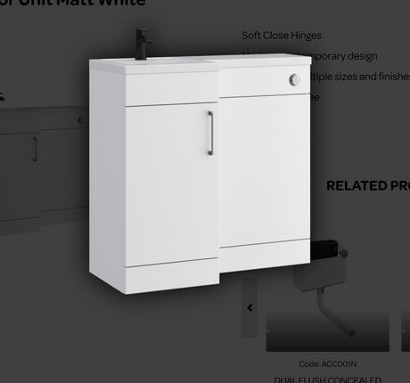 Kartell K-VIT Dove 900mm L-shaped furniture pack left hand in matt white