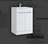 Kartell K-VIT Urban 500mm 2 Door Floor Standing Unit With Ceramic Basin- Matt White (URB500FSDO-SW FUR063PU)