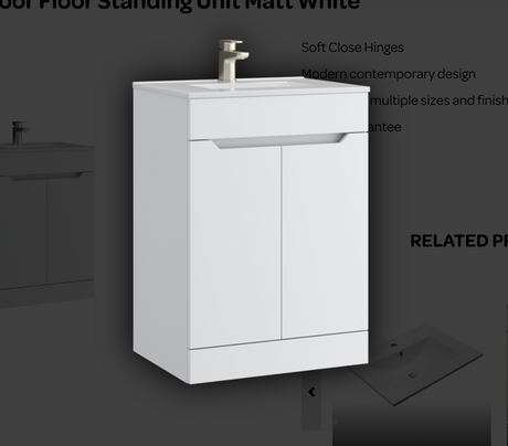 Urban 600mm 2 Door Floor Standing Unit - Matt White