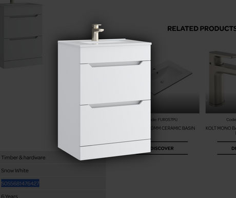 Urban 600mm 2 Drawer Floor Standing Unit - Matt White