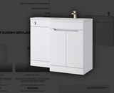 Kartell K-VIT Urban 1100mm L-Shaped Door Unit Right-Hand Furniture Pack- Matt White-Cistern Included (URB600FSDO-SW - URBLSWC-SW - FUR431NEW - ACC001N)