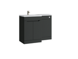 Kartell K-VIT Urban 1100mm L-Shaped Door Unit Left-Hand Furniture Pack- Matt Anthracite -Cistern Included (URB600FSDO-MA - URBLSWC-MA - FUR430NEW - ACC001N)