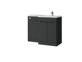 Kartell K-VIT Urban 1100mm L-Shaped Door Unit Right-Hand Furniture Pack- Matt Anthracite -Cistern Included (URB600FSDO-MA - URBLSWC-MA - FUR431NEW - ACC001N)
