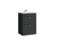 Kartell K-VIT Sanctuary 600mm 2 Drawer Floor Standing Unit with Ceramic Basin - Matt Anthracite