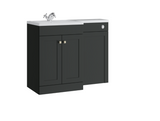 Kartell K-VIT Sanctuary 1100mm L-Shaped Door Unit Left-Hand Furniture Pack - Matt Anthracite - Cistern Included (SAN600FSDO-MA - SANLSWC-MA - FUR430NEW - ACC001N)