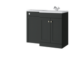 Kartell K-VIT Sanctuary 1100mm L-Shaped Door Unit Right-Hand Furniture Pack - Matt Anthracite - Cistern Included (SAN600FSDO-MA - SANLSWC-MA - FUR431NEW - ACC001N)