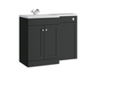 Kartell K-VIT Sanctuary 1100mm L-Shaped Furniture Pack, Left Hand - basin on the left - Matt Anthracite