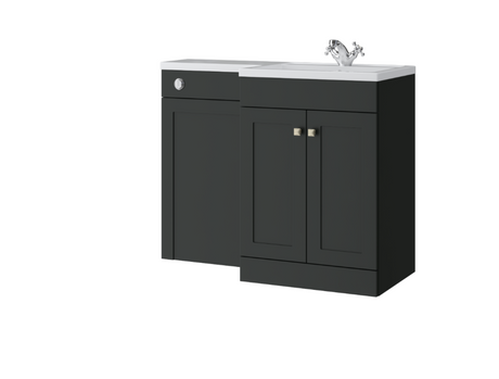 Kartell K-VIT Sanctuary 1100mm L-Shaped Furniture Pack, Right Hand - basin on the right - Matt Anthracite