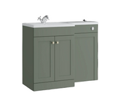 Kartell K-VIT Sanctuary 1100mm L-Shaped Door Unit Left-Hand Furniture Pack - Corymbia Green - Cistern Included (SAN600FSDO-CG - SANLSWC-CG - FUR430NEW - ACC001N)
