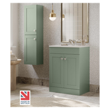 Kartell K-VIT Sanctuary 500mm 2 Door Floor Standing Unit With Ceramic Basin=Corymbia Green (SAN500FSDO-CG FUR063PU)