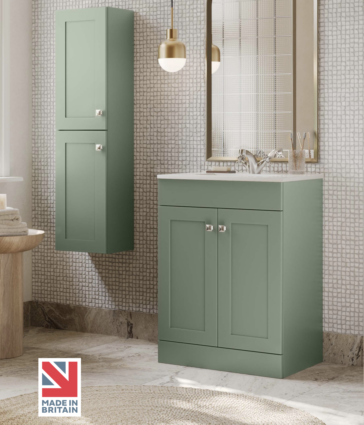 Kartell K-VIT Sanctuary Wall Hung Tall Unit- Corymbia Green (SAN300TU-CG)