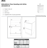 Kartell K- VIT Arc 600mm Floor Standing 2 Drawer Unit With Ceramic Basin- White Gloss (ARC600FS-W FUR149ME)