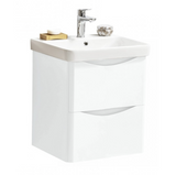 Kartell K-VIT Arc 500mm Wall Mounted 2 Drawer Unit With Ceramic Basin- White Gloss (ARC500WM-W FUR148ME)