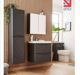 Kartell K-VIT Arc 500mm Wall Mounted 2 Drawer Unit With Ceramic Basin-Matt Graphite (ARC500WM-G FUR148ME)