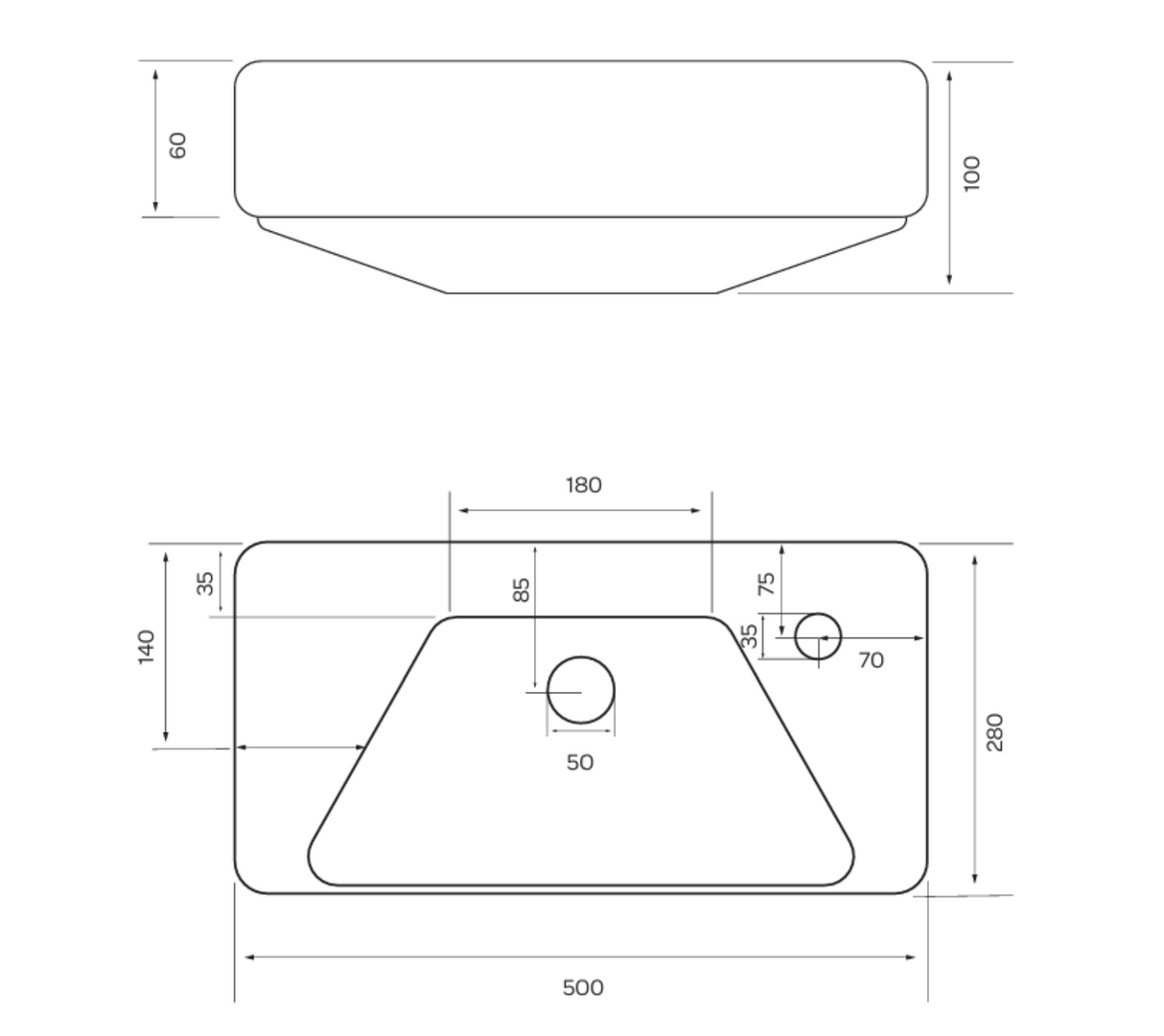 Kartell K-VIT Arc 500mm Wall Mounted 2 Door Cloakroom Unit With Ceramic Basin- Matt Graphite (ARCLOAKWM-G FUR455CA)