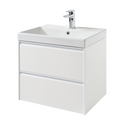 Kartell K-VIT Moon 600mm 2 Drawer Wall Mounted Unit with Ceramic Basin - Matt White