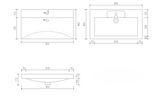 Kartell K-VIT Moon 800mm 2 Drawer Wall Mounted Unit With Ceramic Basin-Matt White (MOON800WM-W MOON800BAS)