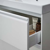 Kartell K-VIT Moon 500mm 2 Drawer Wall Mounted Unit With Ceramic Basin- Matt White (MOON500WM-W MOON500BAS)