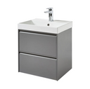 Kartell K-VIT Moon 500mm 2 Drawer Wall Mounted Unit with Ceramic Basin - Matt Grey