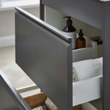 Kartell K-VIT Moon 500mm 2 Drawer Wall Mounted Unit With Ceramic Basin- Matt Grey (MOON500WM-G MOON500BAS)