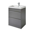 Kartell K-VIT Moon 600mm 2 Drawer Floor Standing Unit with Ceramic Basin - Matt Grey