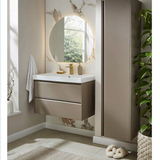 Kartell K-VIT Moon 800mm 2 Drawer Wall Mounted Unit With Ceramic Basin-Cocoa (MOON800WM-C MOON800BAS)