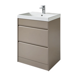 Kartell K-VIT Moon 600mm 2 Drawer Floor Standing Unit With Ceramic Basin-Cocoa (MOON600FS-C MOON600BAS)