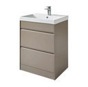 Kartell K-VIT Moon 600mm 2 Drawer Floor Standing Unit with Ceramic Basin - Cocoa