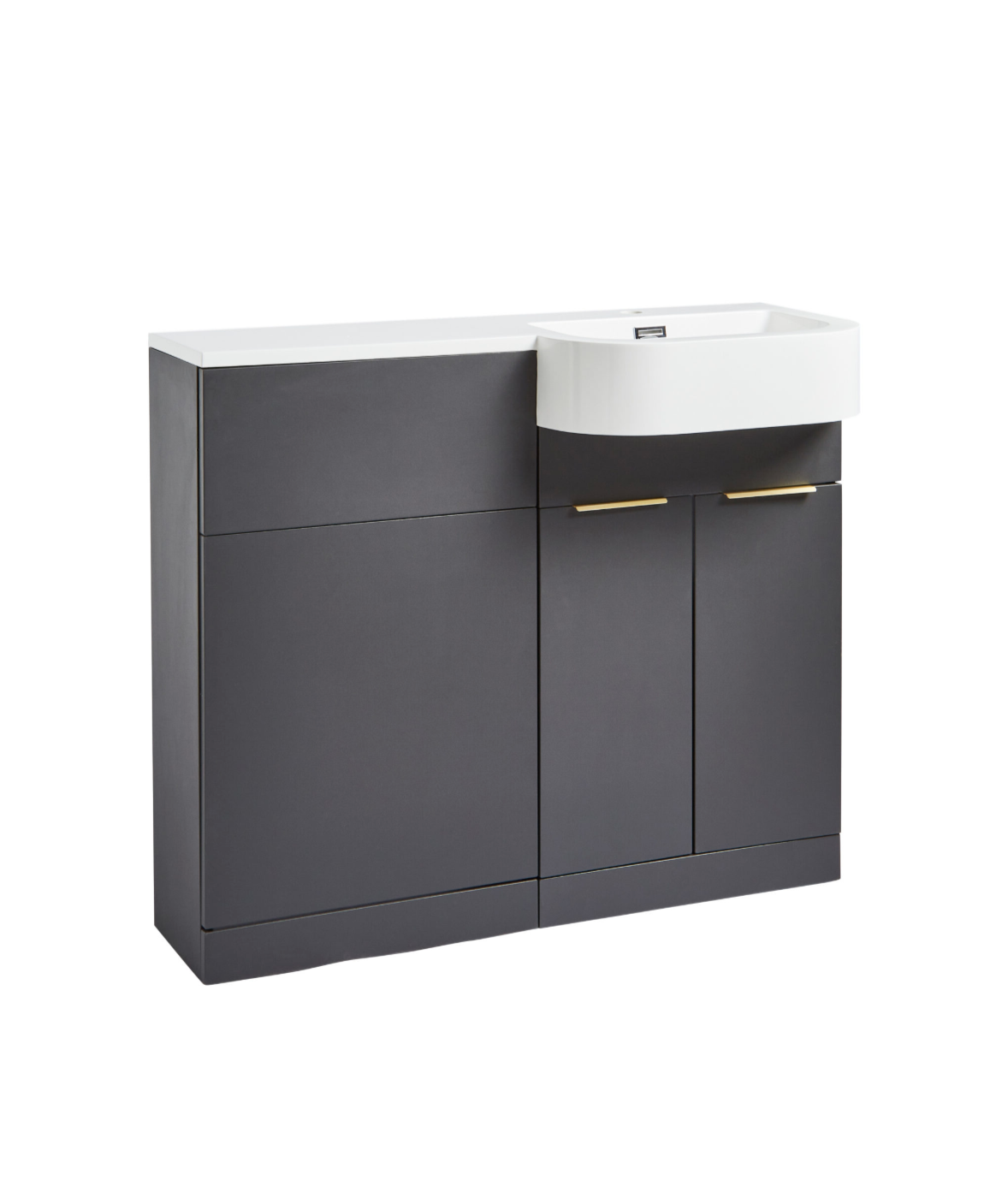 Kartell K-VIT Fusion P-Shaped 1010mm 2 Door Furniture Pack Matt Dark Grey, Right Hand (FU500DO-G - FUS1010RH FU500WC-G - ACC001N)