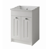 Kartell K-VIT Astley 600mm Floor Standing 2 Door Unit With Ceramic Basin - Matt White (FUR500AS-FUR208AS)