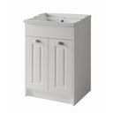 Kartell K-VIT Astley 600mm Floor Standing Vanity Unit with Ceramic Basin - Matt White