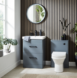 Kartell K-VIT Options 24 600mm 2 Drawer Unit With Ceramic Basin- Matt Cool Grey (OPT600DR-CG FUR149ME)
