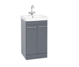 Kartell K-VIT Options 24 500mm 2 Door Floor Standing Unit With Ceramic Basin- Matt Cool Grey( OPT500DO-CG FUR148ME)