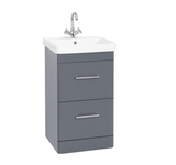 Kartell K-VIT Options 24 500mm 2 Drawer Floor Standing Unit With Ceramic Basin -Matt Cool Grey (OPT500DR-CG FUR148ME)