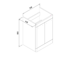 Kartell K-VIT Options 24 600mm 2 Door Unit With Ceramic Basin- White Gloss (OPT600DO-WT FUR149ME)